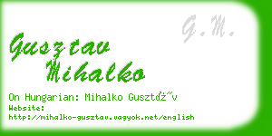 gusztav mihalko business card